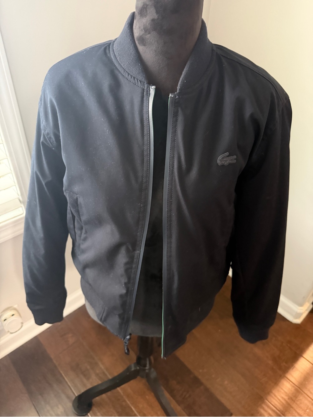 Lacoste Black Men's Zip-Up Bomber Jacket
